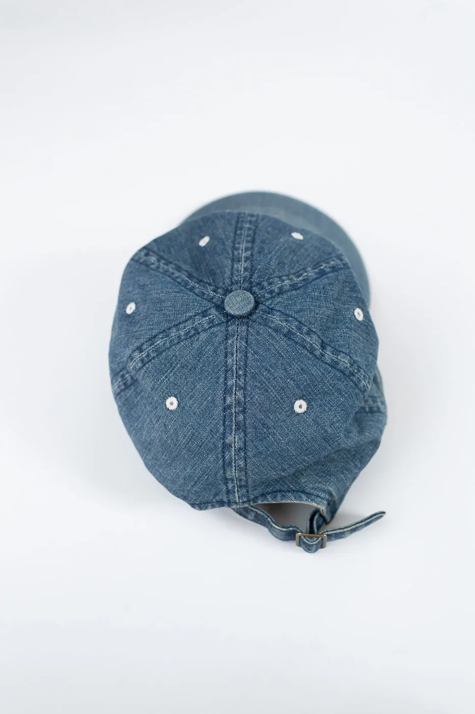 6843HW - 6 Panel Denim Baseball Cap 'F' Patch - Indigo Vintage Wash sold by Dant product image thumbnail 3