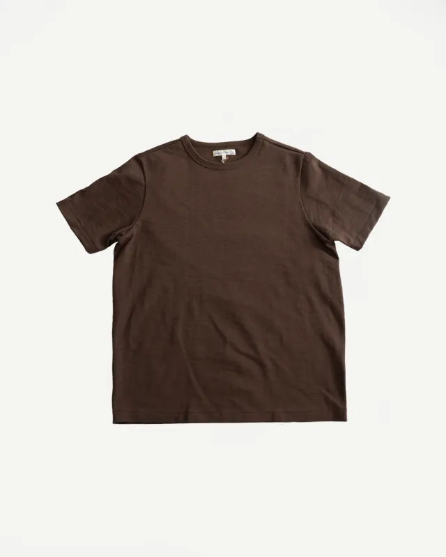 2S14.192 - 10.7oz Loopwheeled Heavy T-Shirt Relaxed Fit - Chocolate made by Merz B. Schwanen