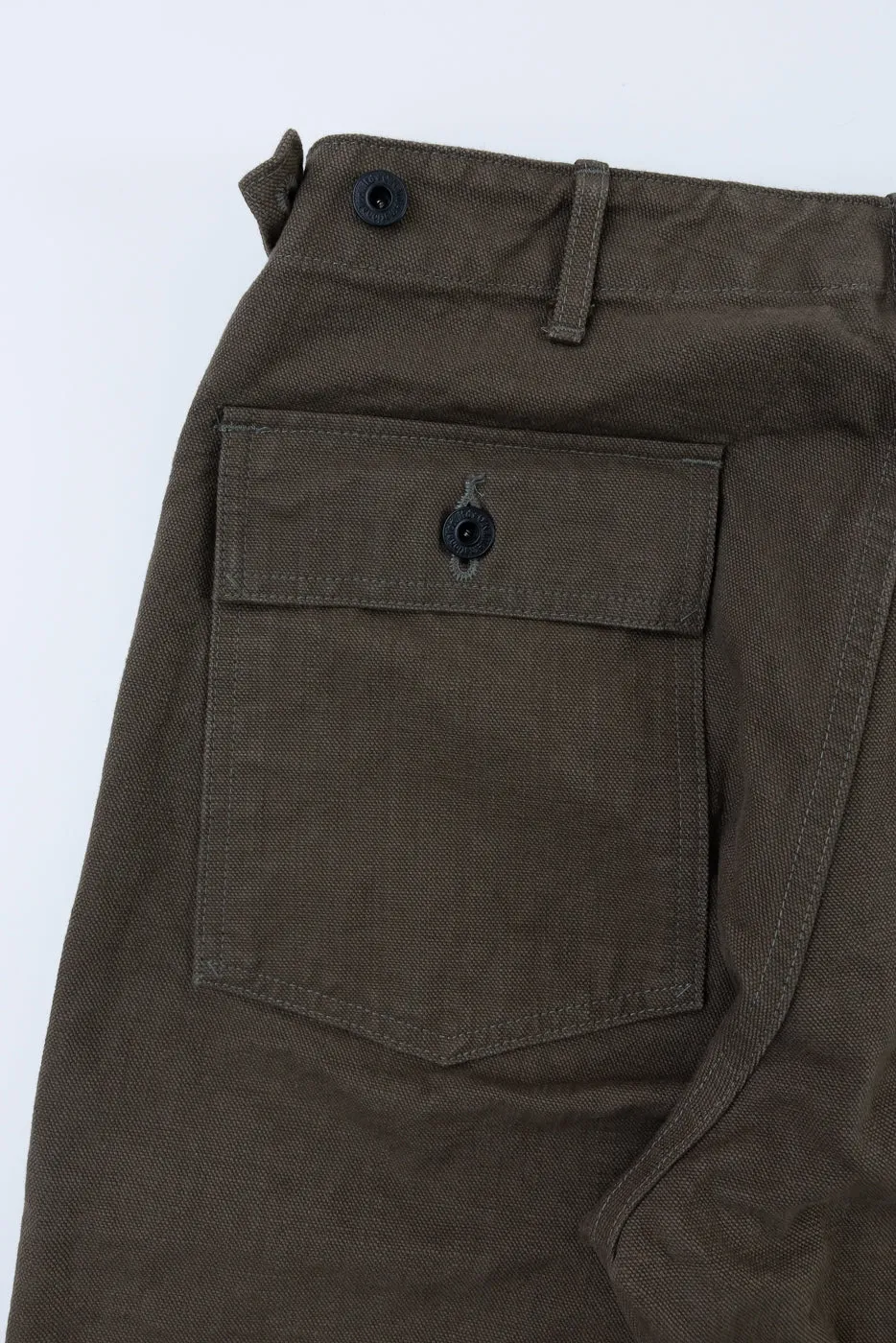 207-HOX-OLB - 13oz "Olive Khaki" Sulfur Dyed Heavy Oxford Baker Pants - Wide Straight sold by Dant product image thumbnail 2