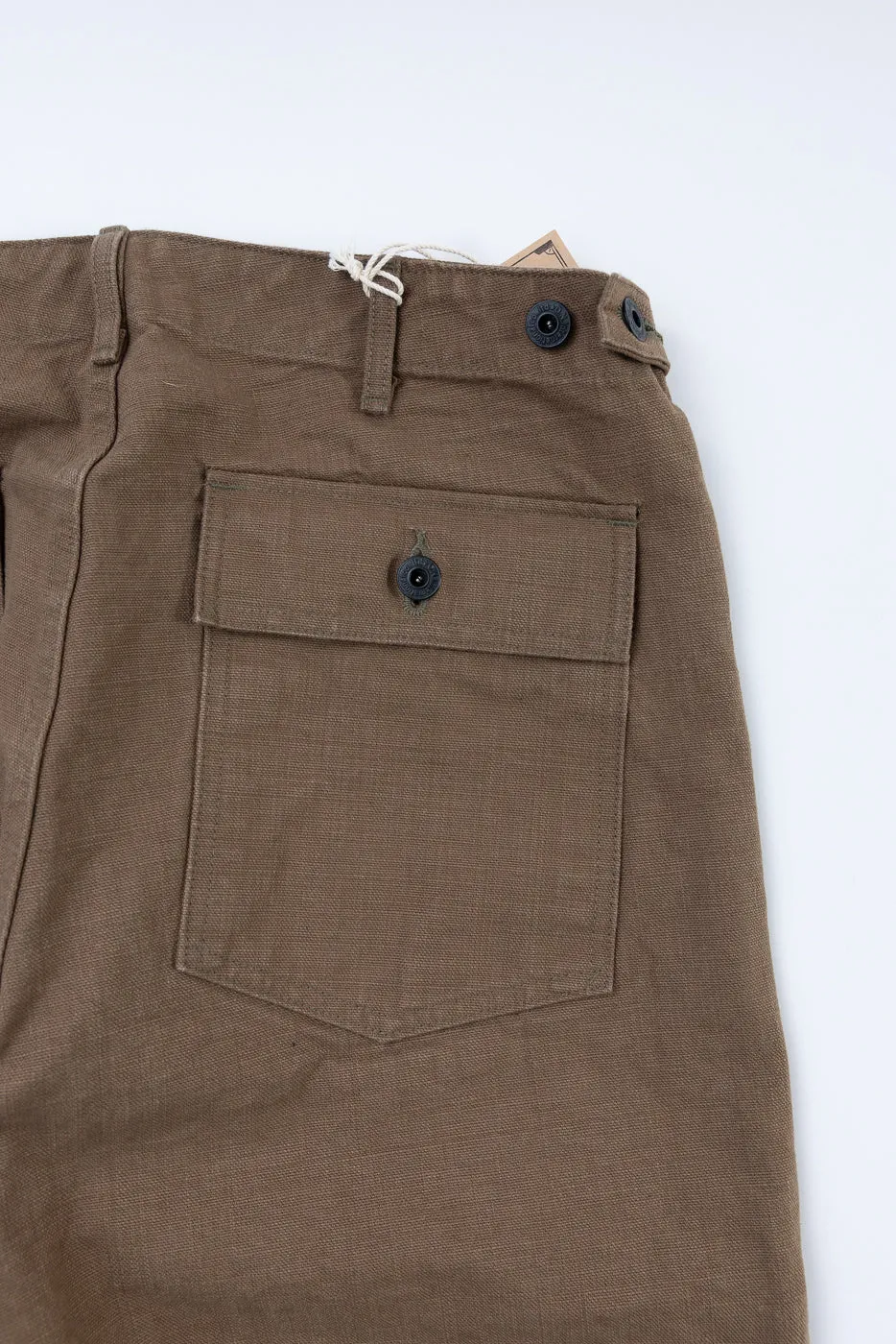 207-HOX-BRK - 13oz "Brown Khaki" Sulfur Dyed Heavy Oxford Baker Pants - Wide Straight sold by Dant product image thumbnail 2