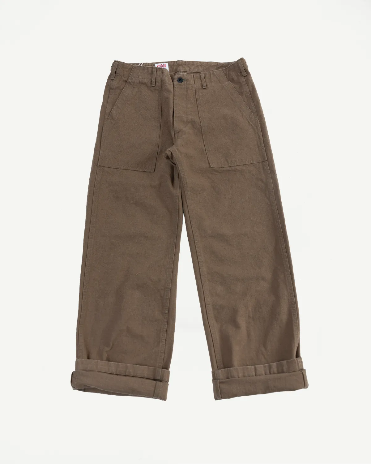 207-HOX-BRK - 13oz "Brown Khaki" Sulfur Dyed Heavy Oxford Baker Pants - Wide Straight sold by Dant