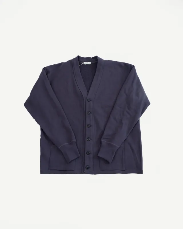 Lot 498 - 4 Needle Sweat Cardigan - Dark Navy made by WAREHOUSE & CO.
