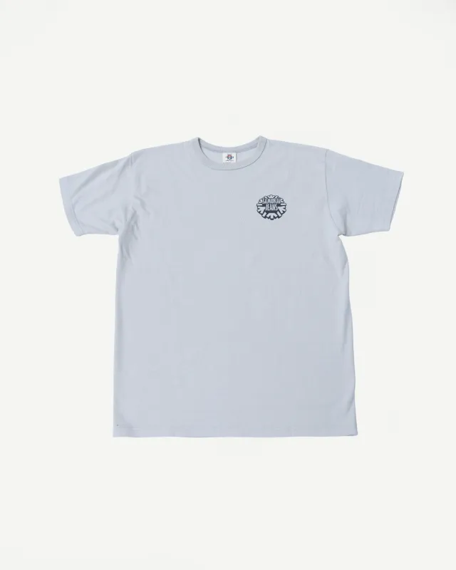 SJST26-102L - "Winter is Coming" 3cm Longer Heavyweight T-Shirt - Light Grey made by Samurai Jeans