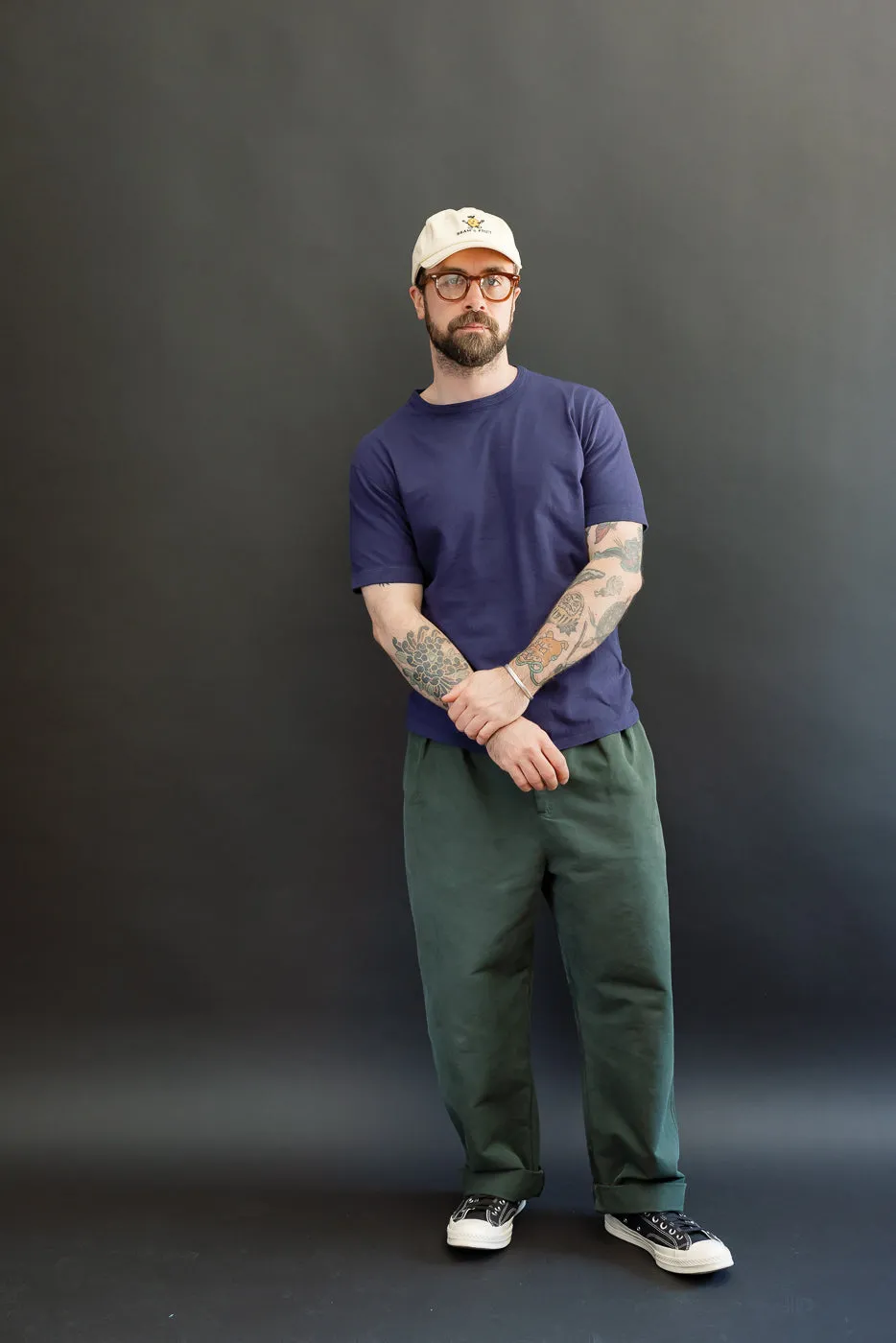 LRC1130 - Loopwheel Ribbed S/S Cuff Crew - French Navy Blue sold by Dant product image thumbnail 5