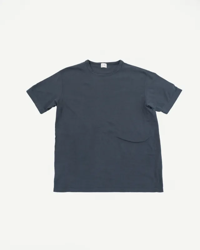 LRC1130 - Loopwheel Ribbed S/S Cuff Crew - Antique Black made by Loop & Weft