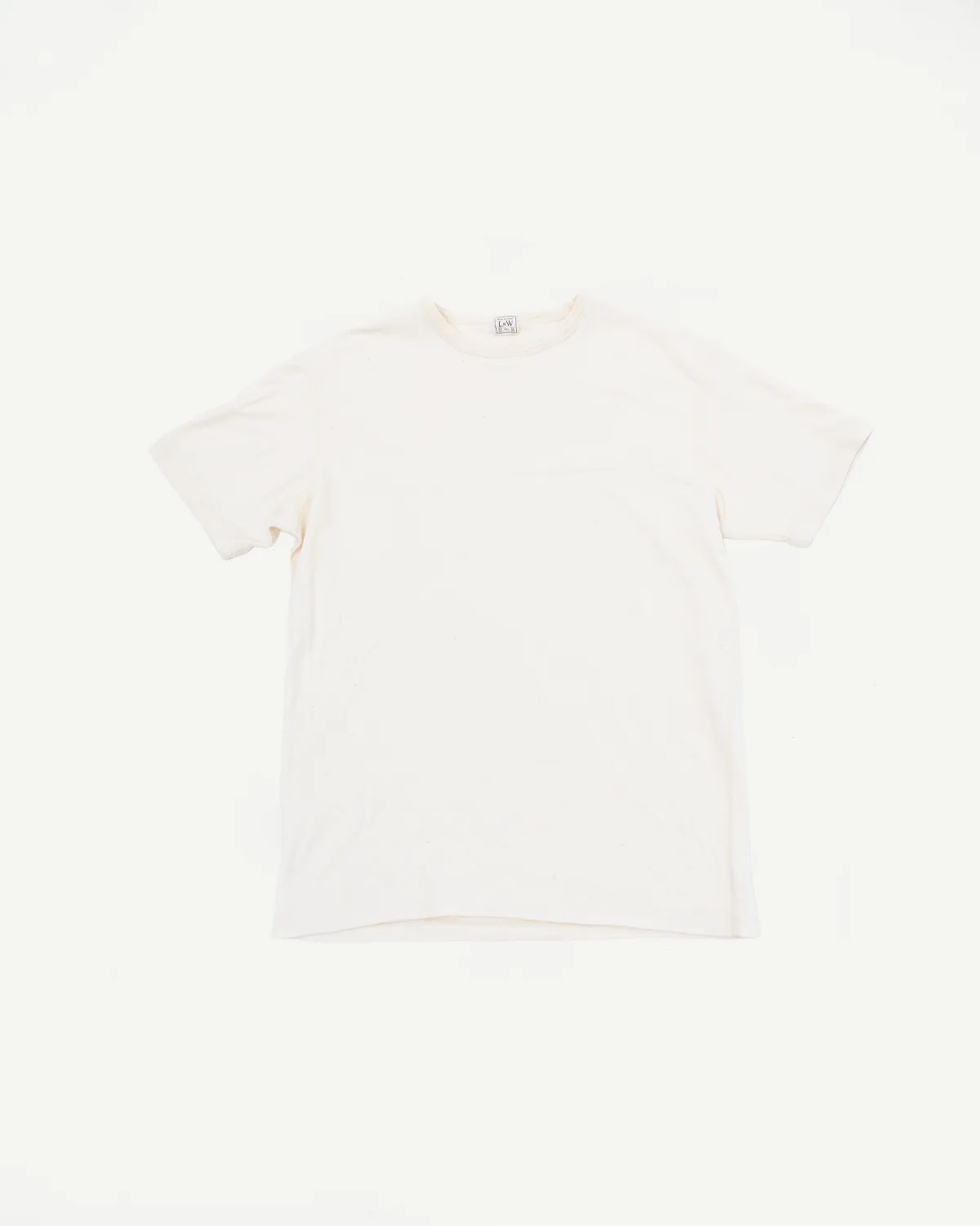 LRC1130 - Loopwheel Ribbed S/S Cuff Crew - Ivory sold by Dant
