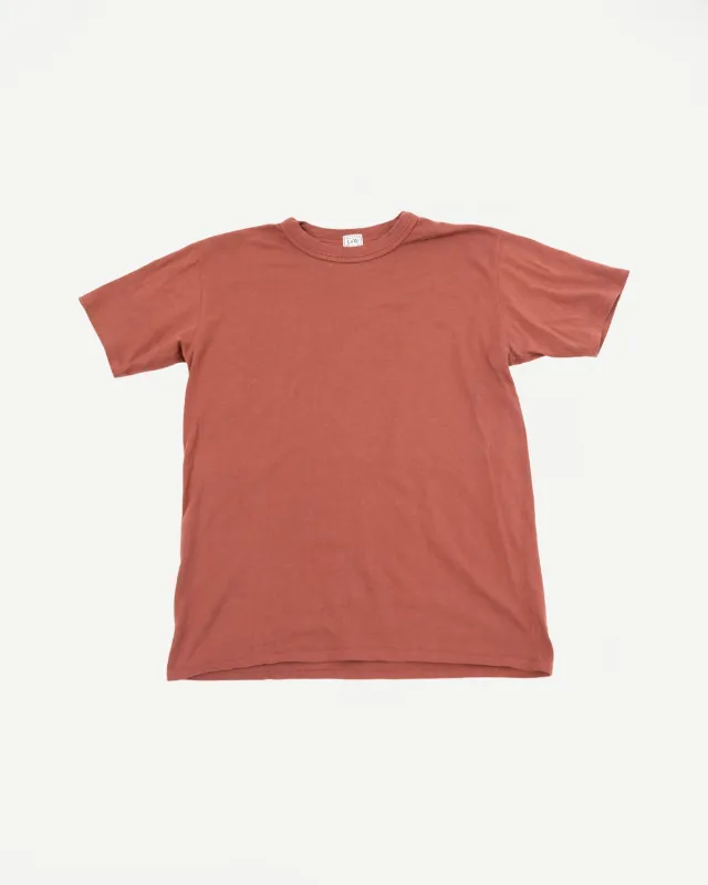 LRC1127 - Loopwheel Double Binder S/S Crewneck Tee - Burgundy made by Loop & Weft