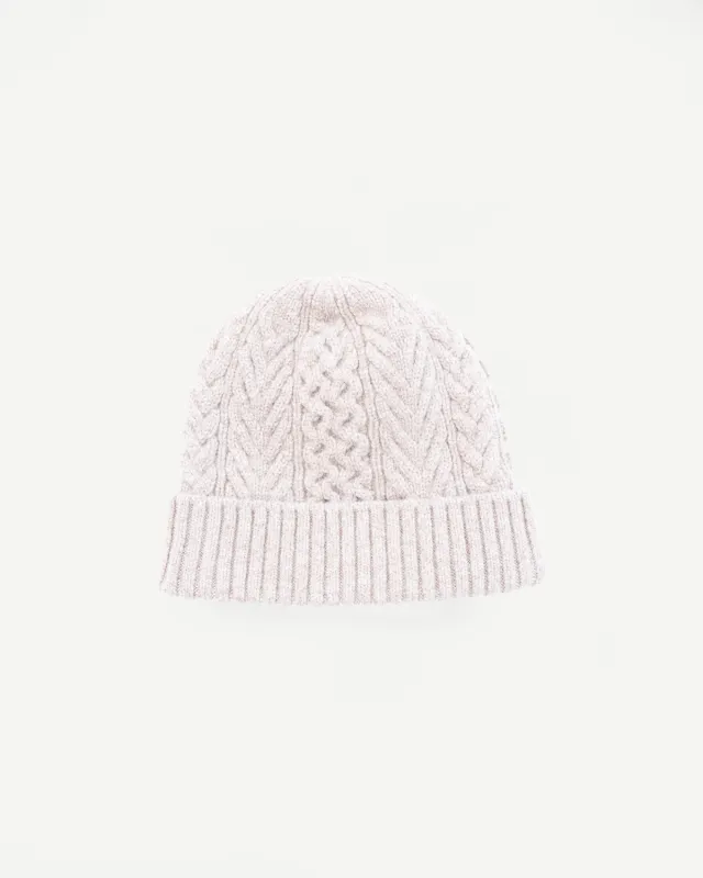 03-032-67 - Classic Aran Beanie - Beige made by orSlow