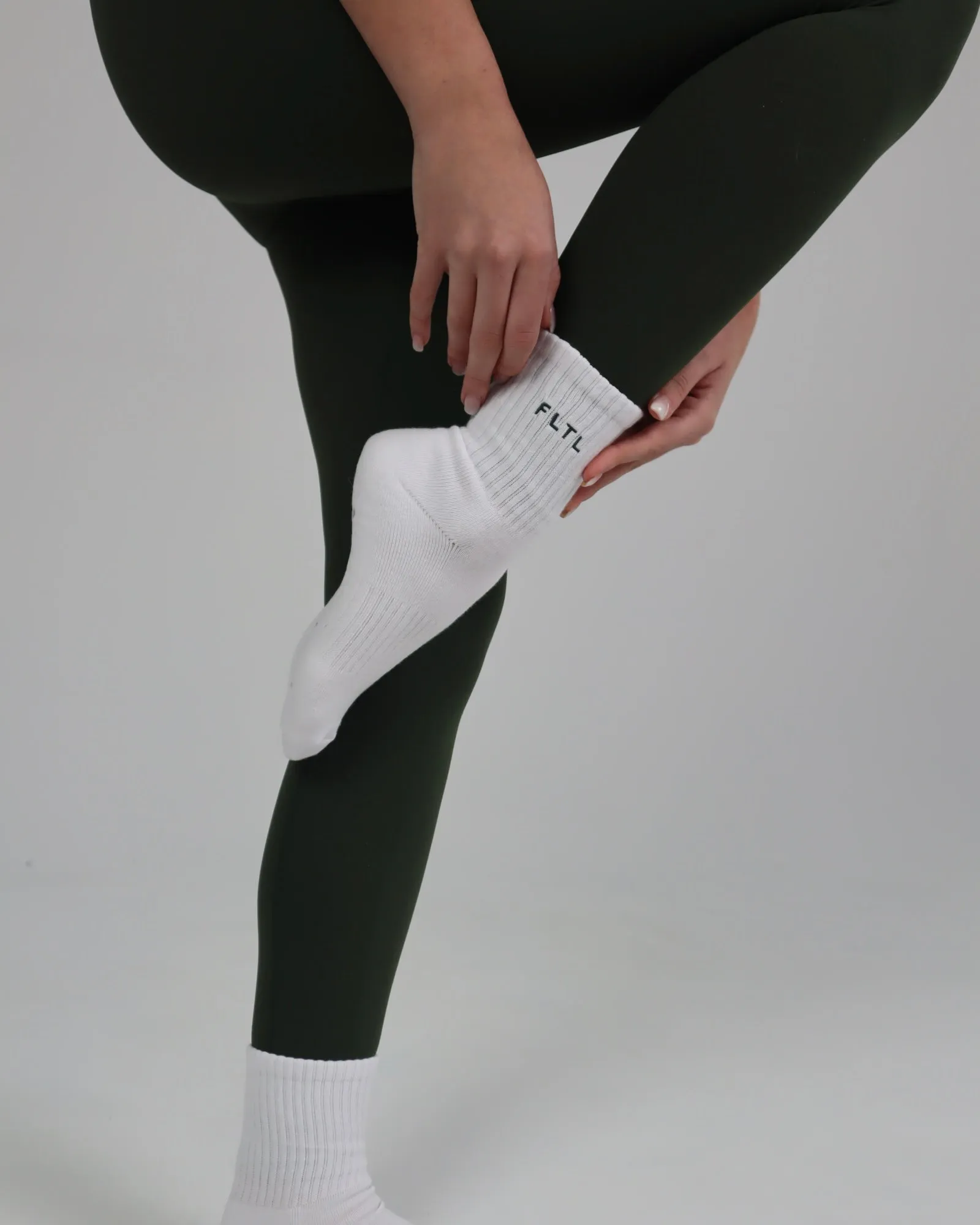 FLTL SOCK (WHITE/FOREST) sold by Fortyluxe the Label product image thumbnail 4