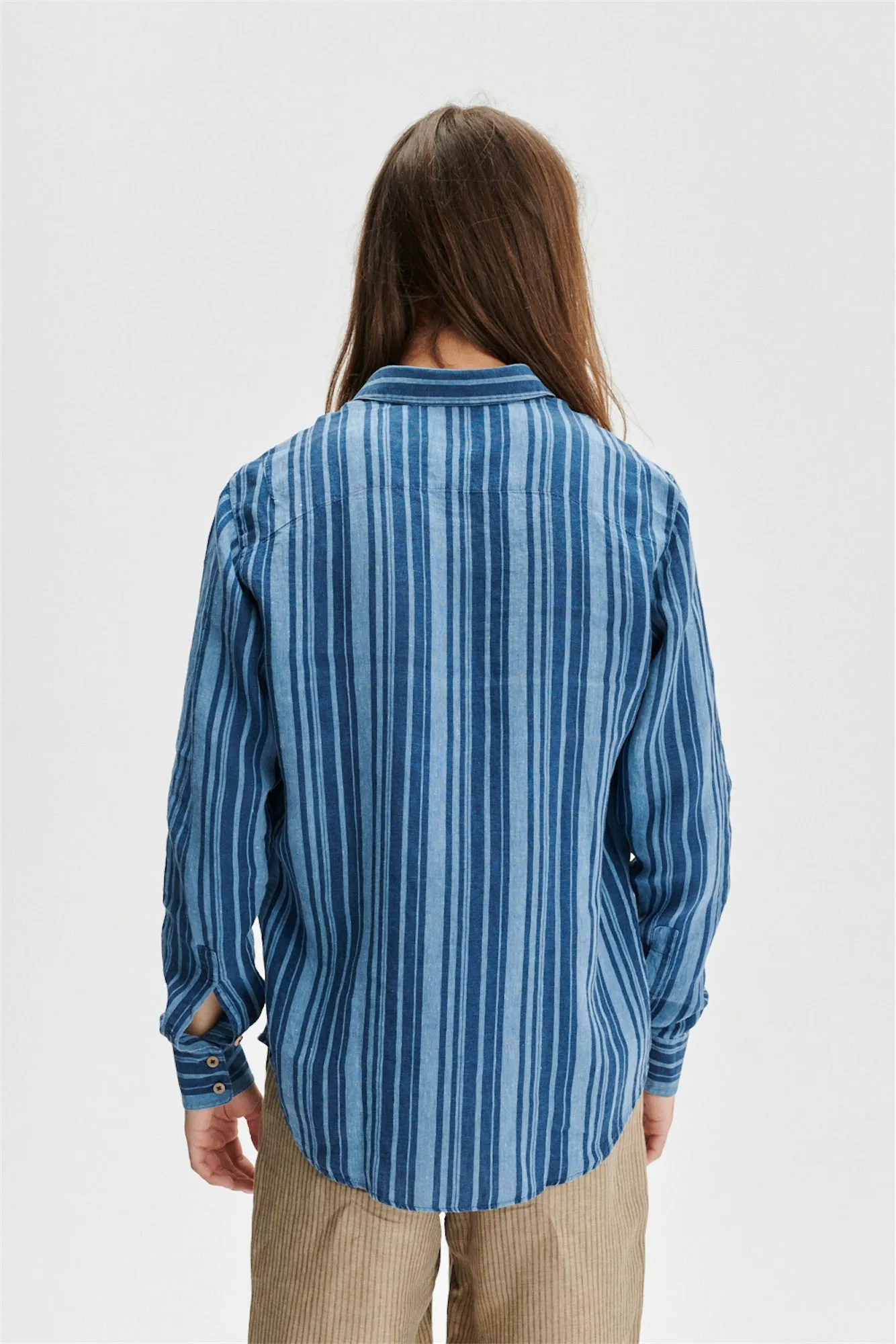 Feel Good Shirt in a Striped Linen sold by Delikatessen product image thumbnail 5