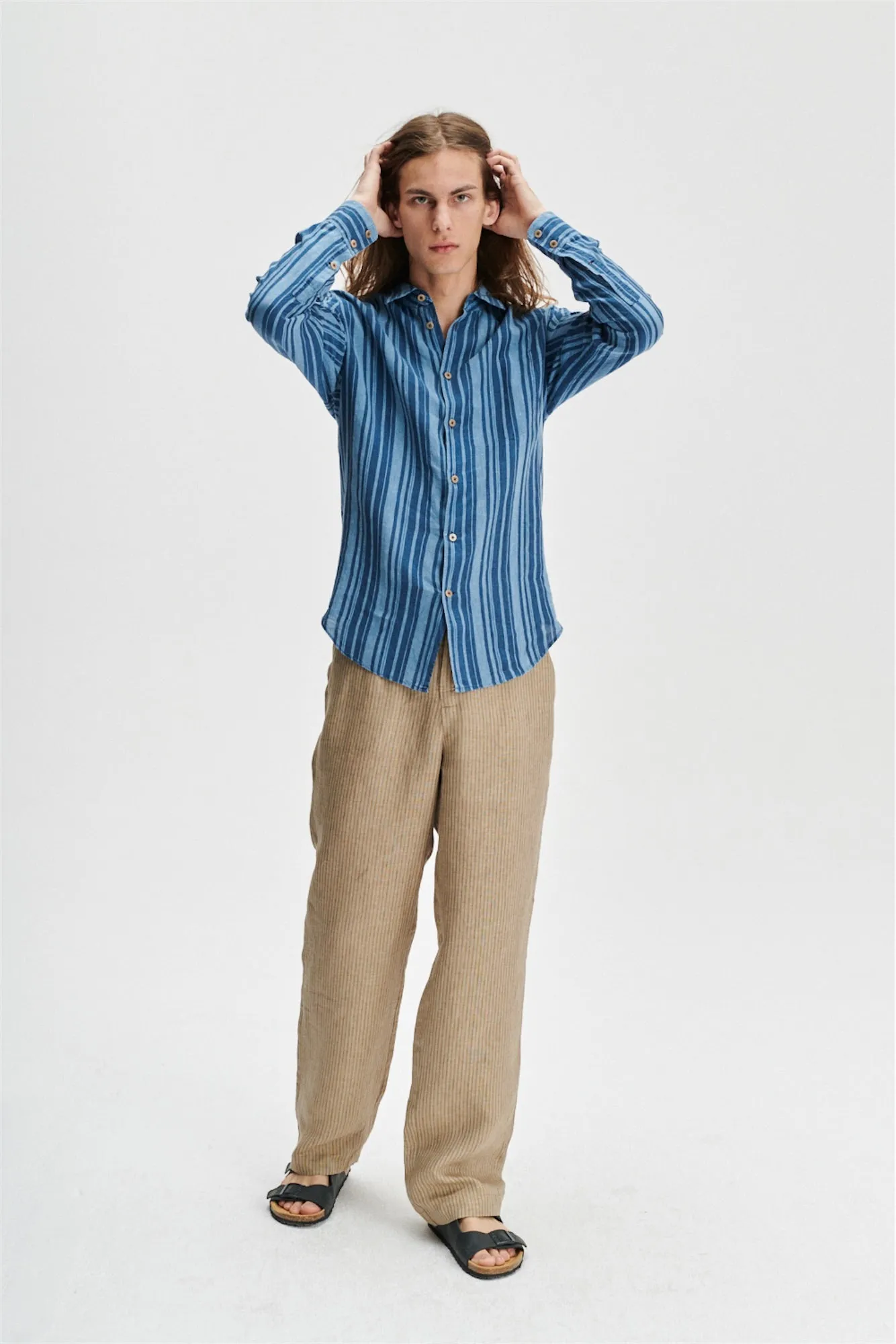 Feel Good Shirt in a Striped Linen sold by Delikatessen product image thumbnail 2
