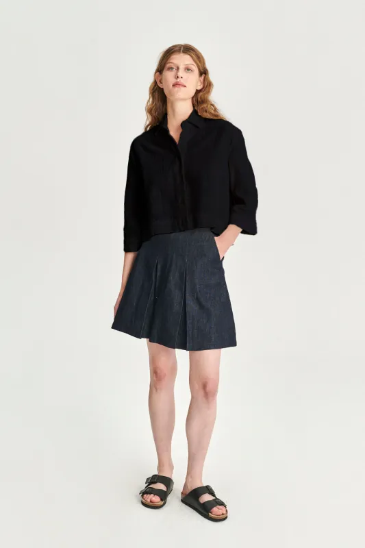 Ellipse Blouse in the Finest Black Airy Portuguese Cotton sold by Delikatessen