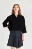 Ellipse Blouse in the Finest Black Airy Portuguese Cotton sold by Delikatessen