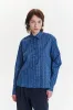 Relaxed Blouse in a Blue Abstract Flower Print Italian Cotton sold by Delikatessen