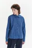 Relaxed Blouse in a Blue Abstract Flower Print Italian Cotton sold by Delikatessen