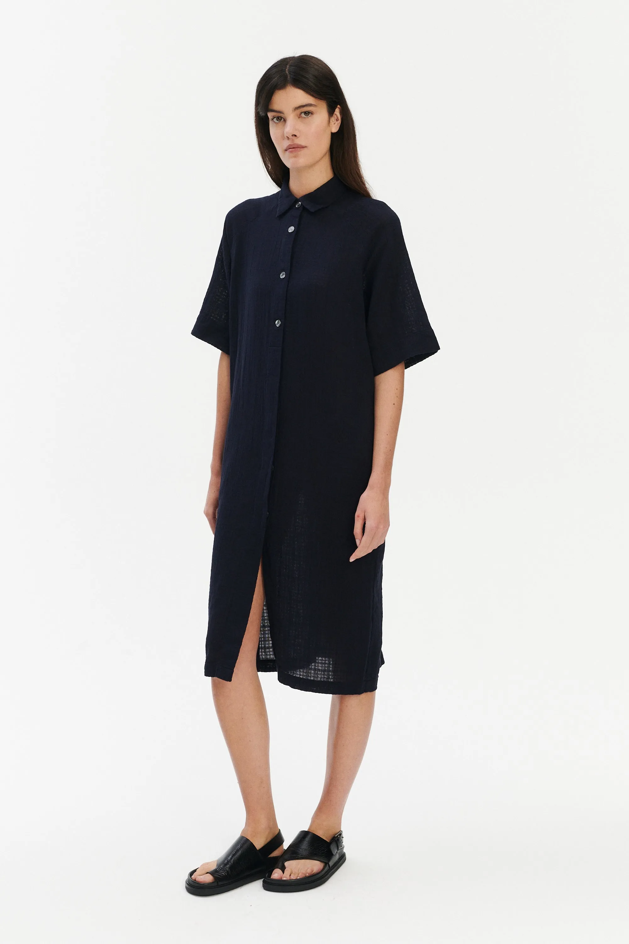 Dress in a in Pure Dark Navy Airy Cotton sold by Delikatessen product image thumbnail 2