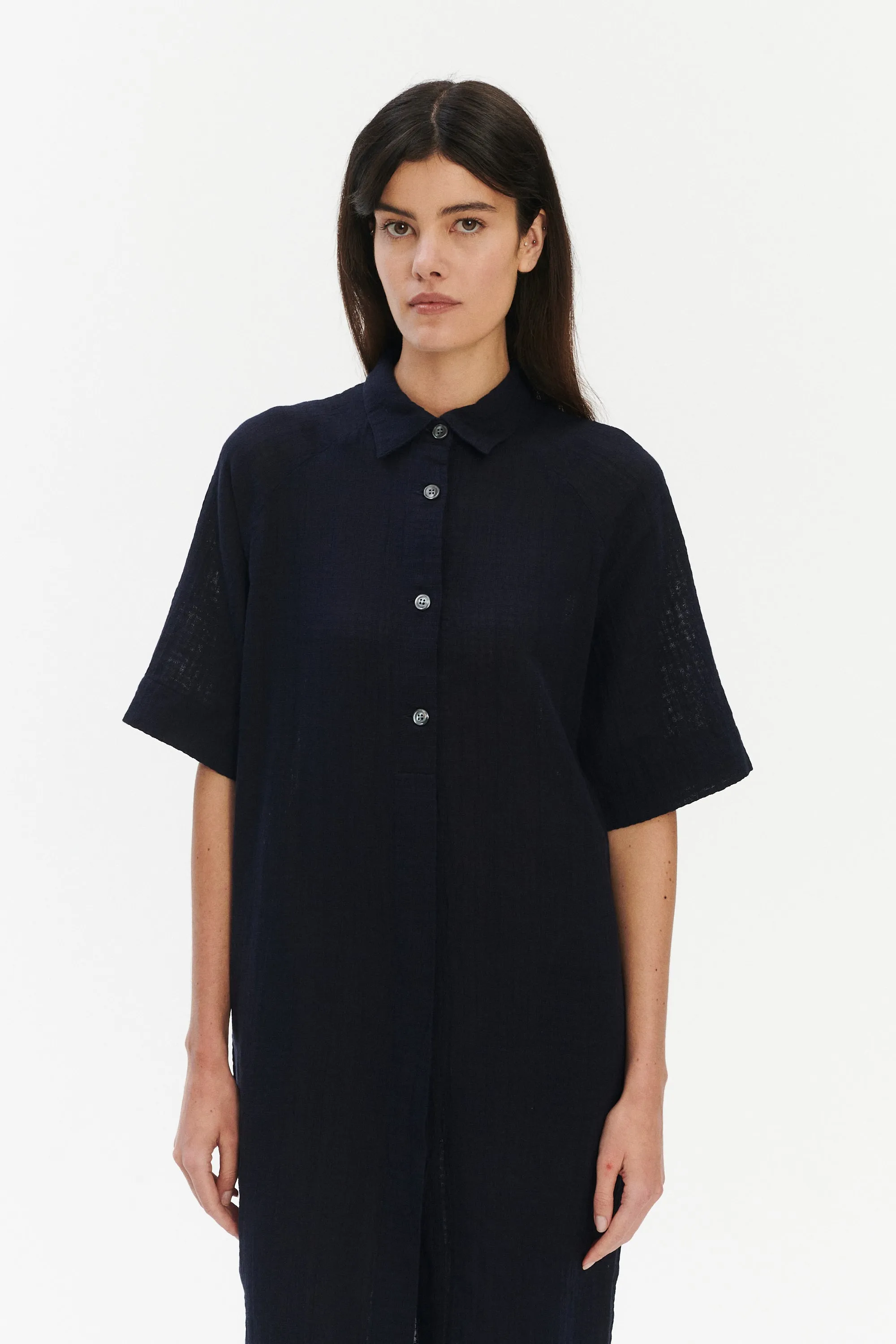 Dress in a in Pure Dark Navy Airy Cotton sold by Delikatessen product image thumbnail 3