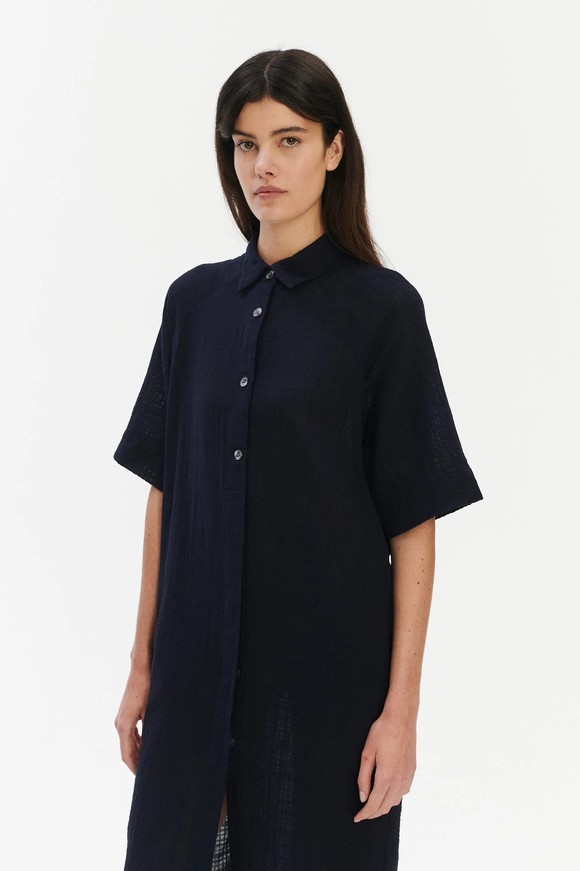 Dress in a in Pure Dark Navy Airy Cotton sold by Delikatessen product image thumbnail 4