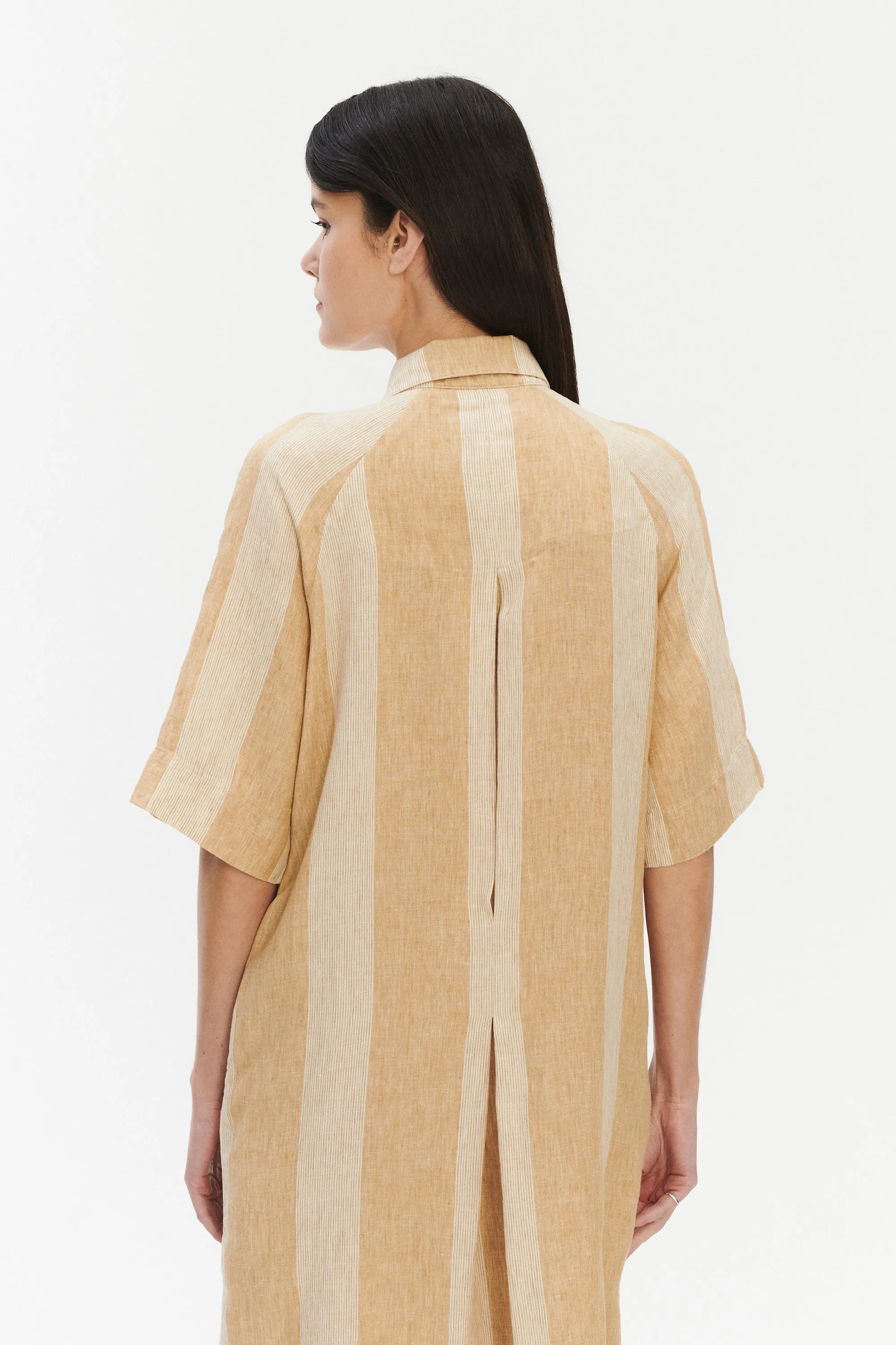 Dress in a in Pure Finest Italian Linen In Bold Stripe sold by Delikatessen product image thumbnail 5