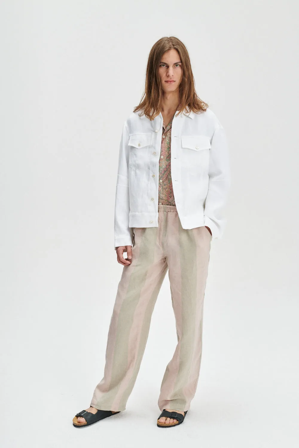 Oversized Jacket in a White Fine Italian Linen sold by Delikatessen product image thumbnail 4
