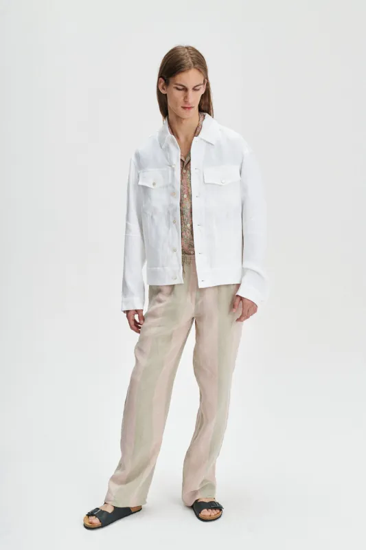 Oversized Jacket in a White Fine Italian Linen sold by Delikatessen