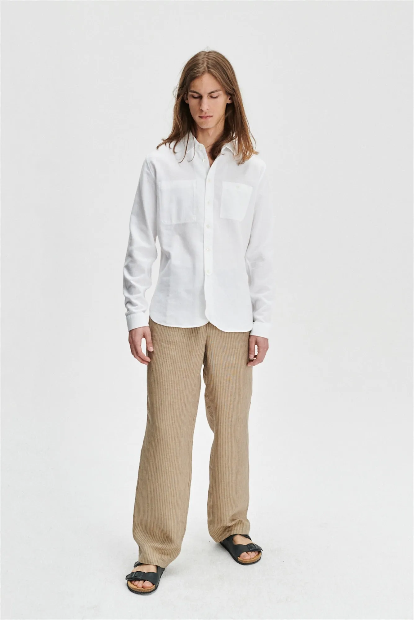 Farmer Shirt in the Finest White Italian Sustainable Cotton Crêpe by Leggiuno sold by Delikatessen
