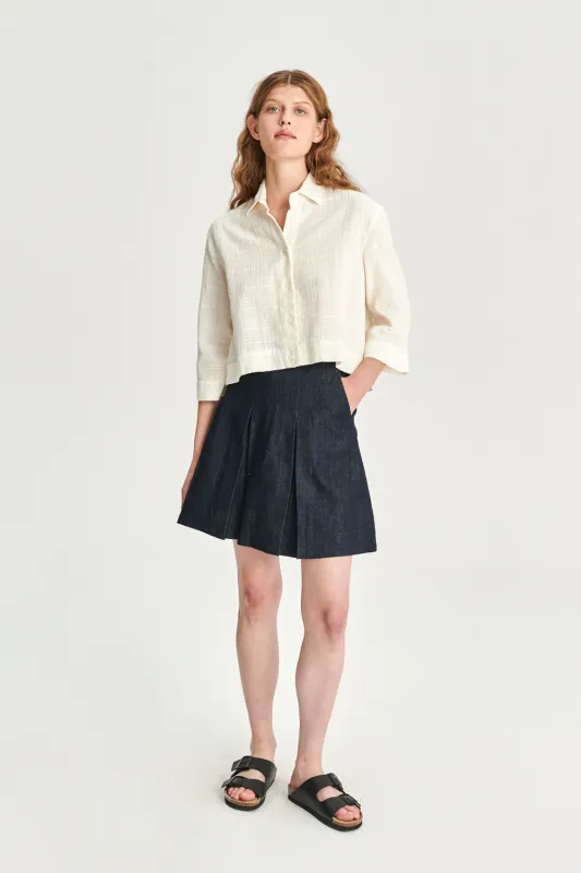 Ellipse Blouse in the Finest Off-White Airy Portuguese Cotton sold by Delikatessen
