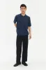 Short Sleeve Linen Polo – Evening Blue sold by Delikatessen