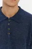 Short Sleeve Linen Polo – Evening Blue sold by Delikatessen