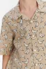Short Sleeve Relaxed Cuban Collar Shirt in a Beige, White and Black Fine Italian Linen sold by Delikatessen