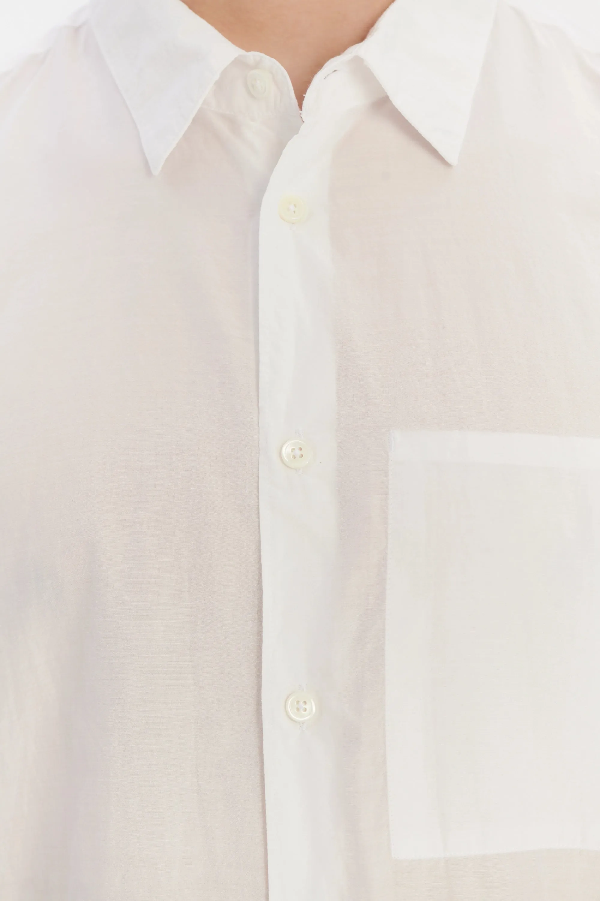 Feel Good Shirt in a Smooth White Airy Italian Silk and Cotton sold by Delikatessen product image thumbnail 2