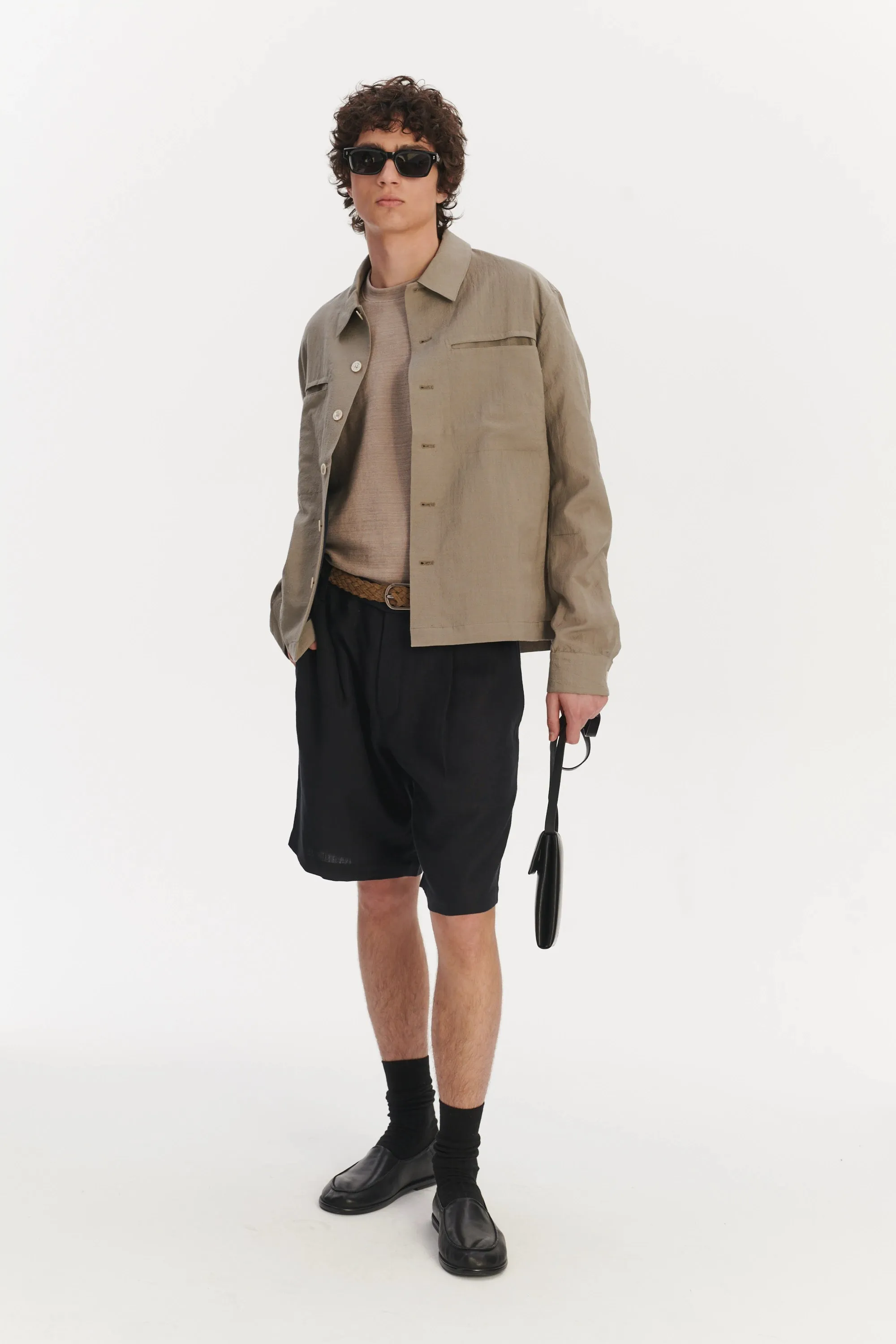 Relaxed Jacket in a Beige Italian Virgin Wool and Linen sold by Delikatessen product image thumbnail 5