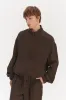 New Zipped Blouson Jacket in a Brown Italian Linen Crêpe sold by Delikatessen