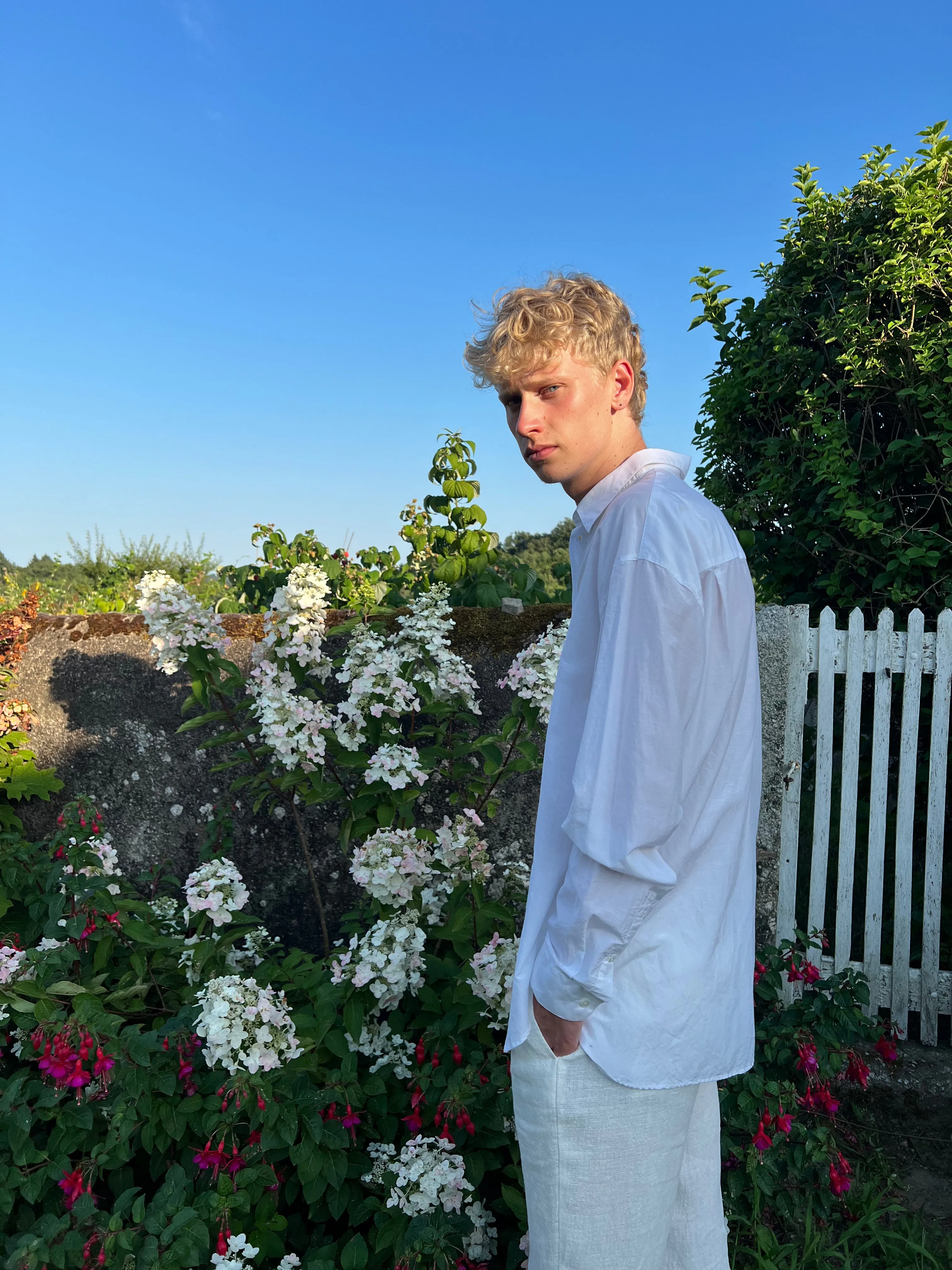 Oversized Rider Shirt in a Smooth White Airy Italian Silk and Cotton sold by Delikatessen product image thumbnail 2
