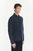 Snap Button Jacket in a Blue Subtle Chequered Jacquard Woven Portuguese Cotton sold by Delikatessen