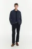 Snap Button Jacket in a Blue Subtle Chequered Jacquard Woven Portuguese Cotton sold by Delikatessen