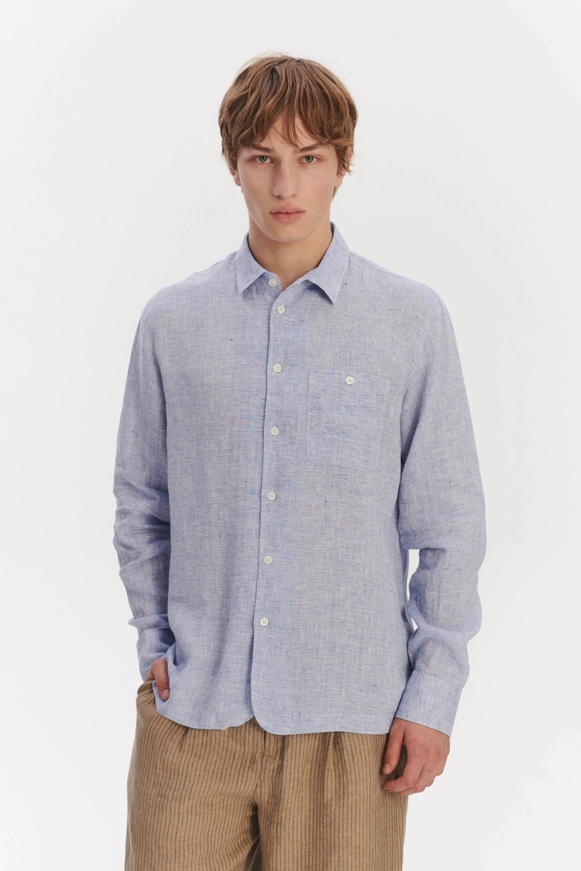 Strong Shirt in a Light Blue Bohemian Summer Linen sold by Delikatessen product image thumbnail 3