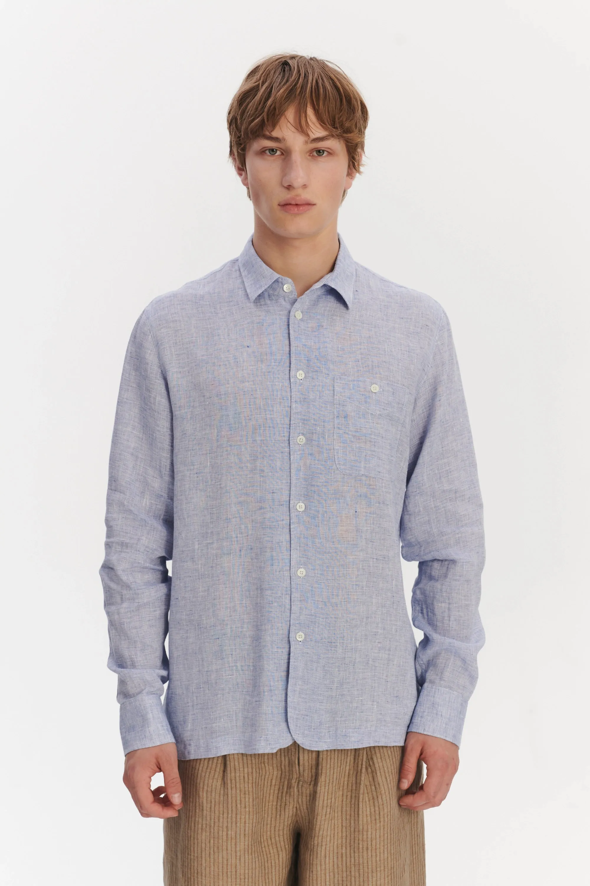 Strong Shirt in a Light Blue Bohemian Summer Linen sold by Delikatessen product image thumbnail 5