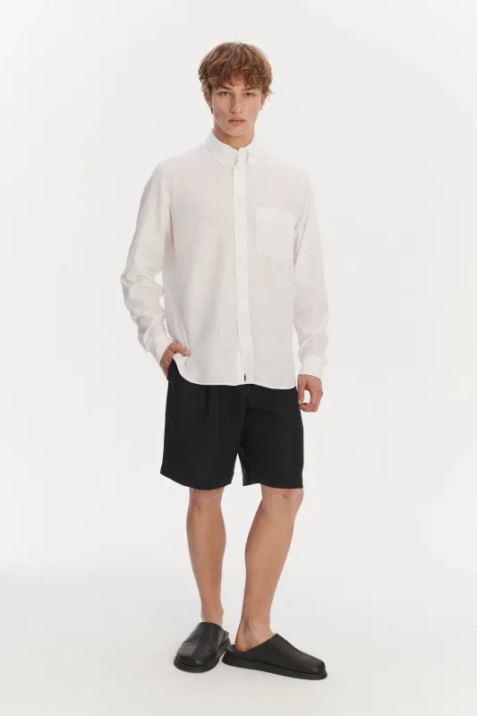 Button Down Shirt in an Airy White Organic Italian Cotton sold by Delikatessen