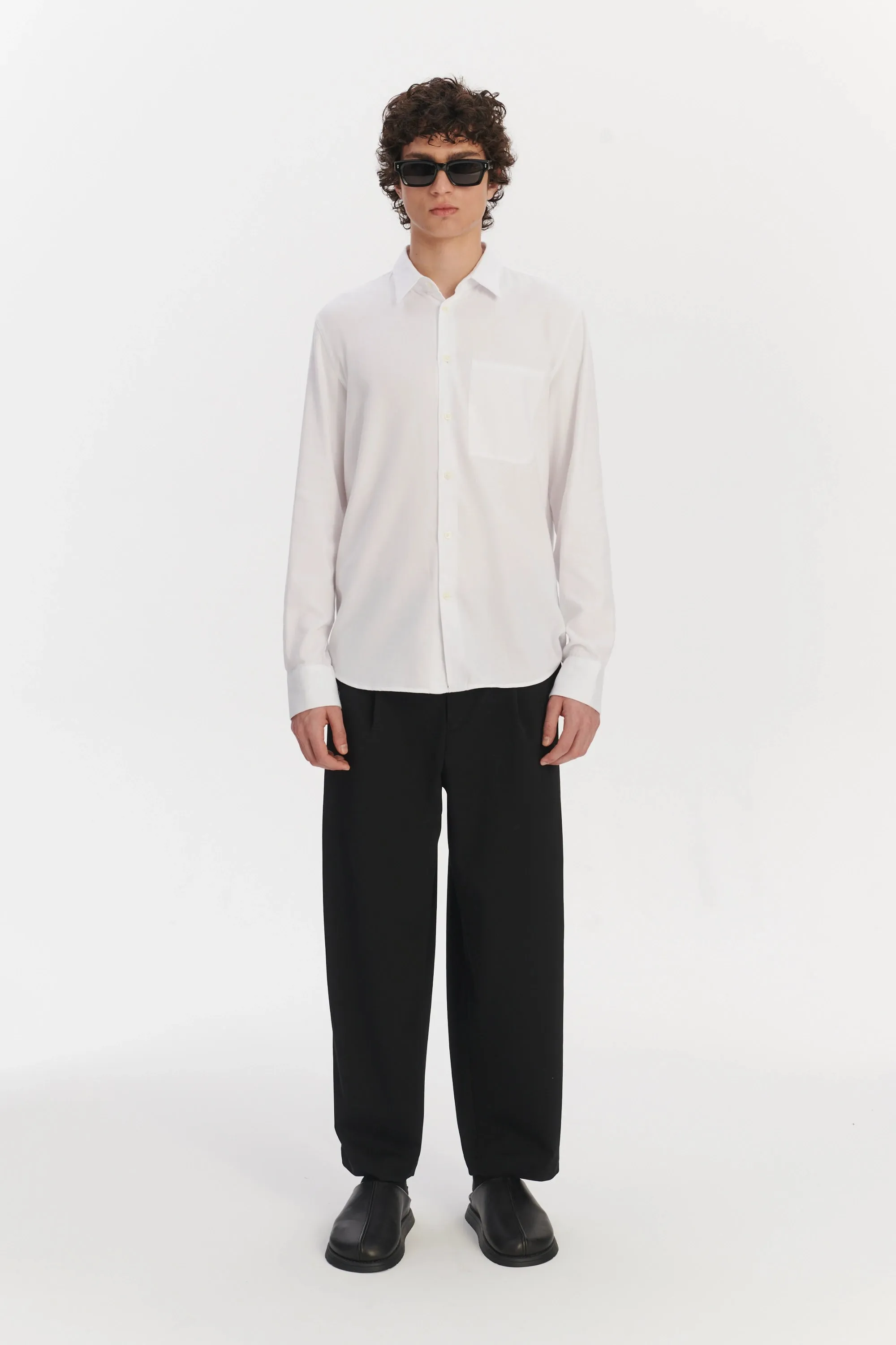 Feel Good Shirt in a White Very Soft Italian Lyocell and Cotton sold by Delikatessen product image thumbnail 2