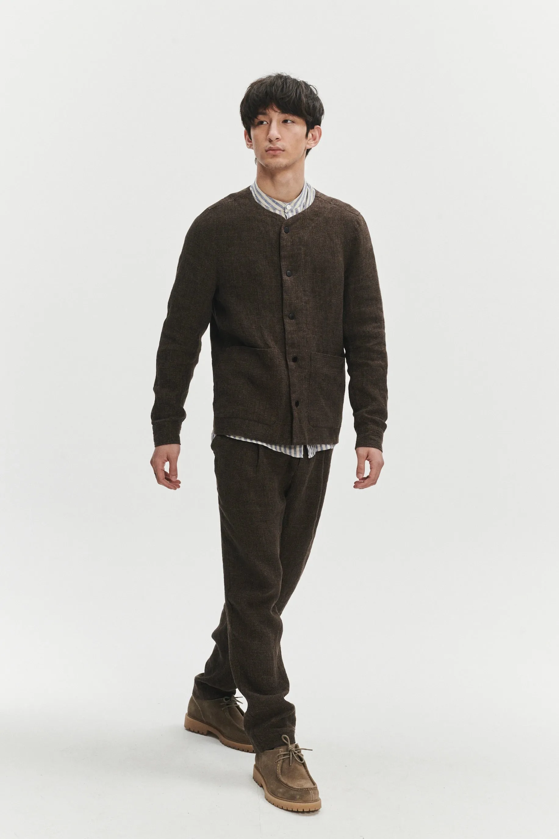 Genuine Trousers in a Brown Italian Linen Crepe sold by Delikatessen product image thumbnail 3