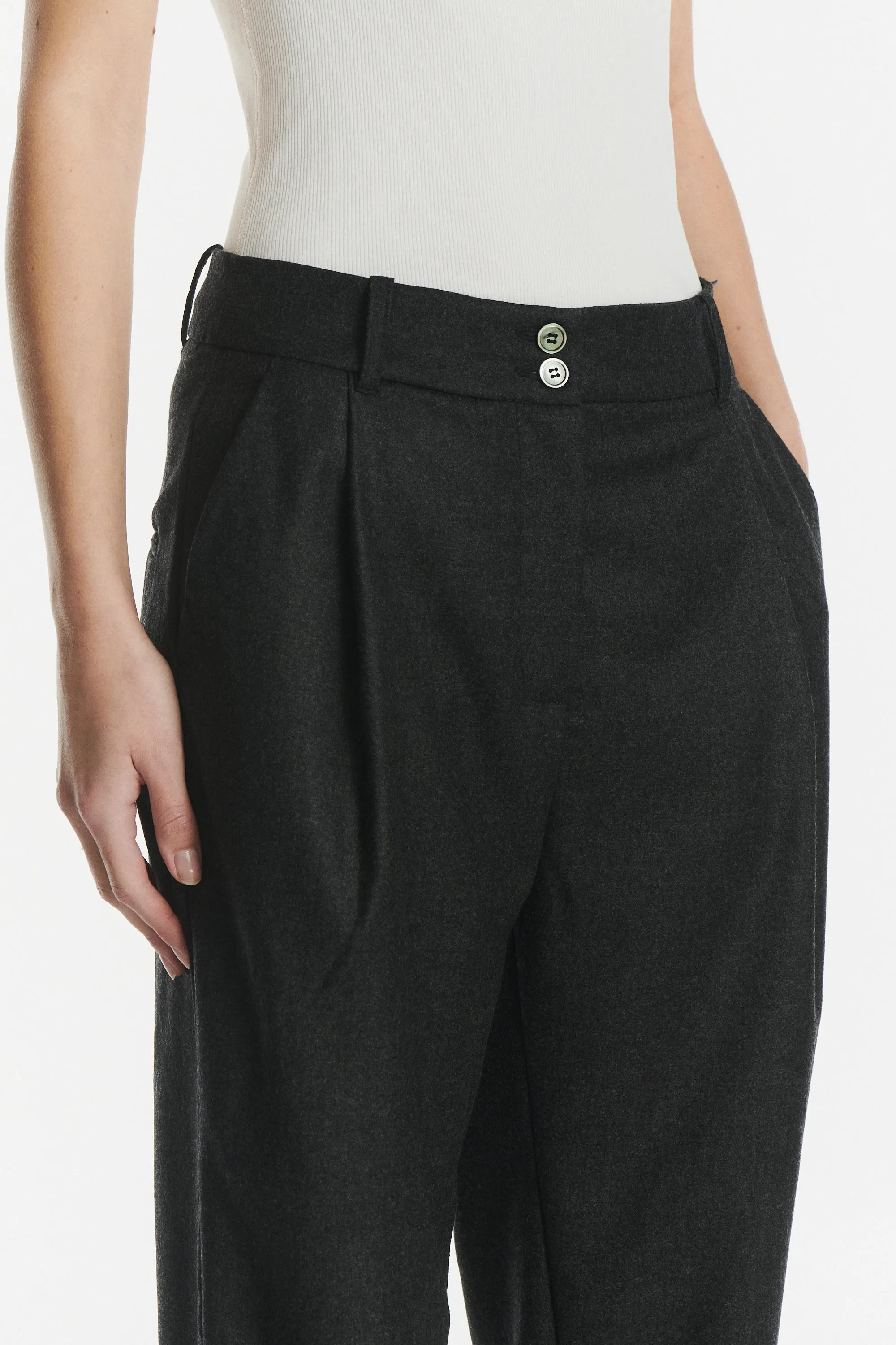 Genuine Trousers in the Finest Dark Grey Italian Virgin Wool from Giuseppe Botto sold by Delikatessen product image thumbnail 5