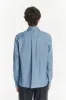 Relaxed Blouse in a Blue Soft Italian Lyocell and Cotton Flannel sold by Delikatessen