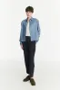 Relaxed Blouse in a Blue Soft Italian Lyocell and Cotton Flannel sold by Delikatessen