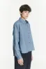 Relaxed Blouse in a Blue Soft Italian Lyocell and Cotton Flannel sold by Delikatessen
