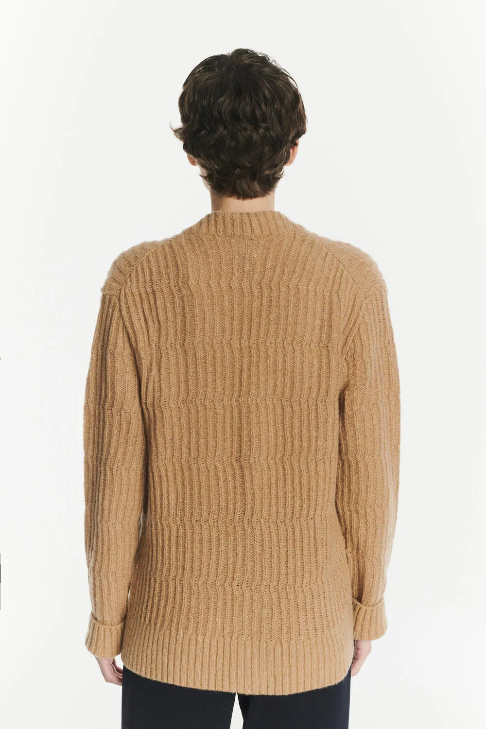 Cardigan in the Finest Beige Italian Melange Lambswool sold by Delikatessen product image thumbnail 5