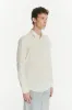 Feel Good Shirt in a Fine Soft Creamy White Italian Cotton and Virgin Wool sold by Delikatessen