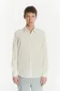 Feel Good Shirt in a Fine Soft Creamy White Italian Cotton and Virgin Wool sold by Delikatessen