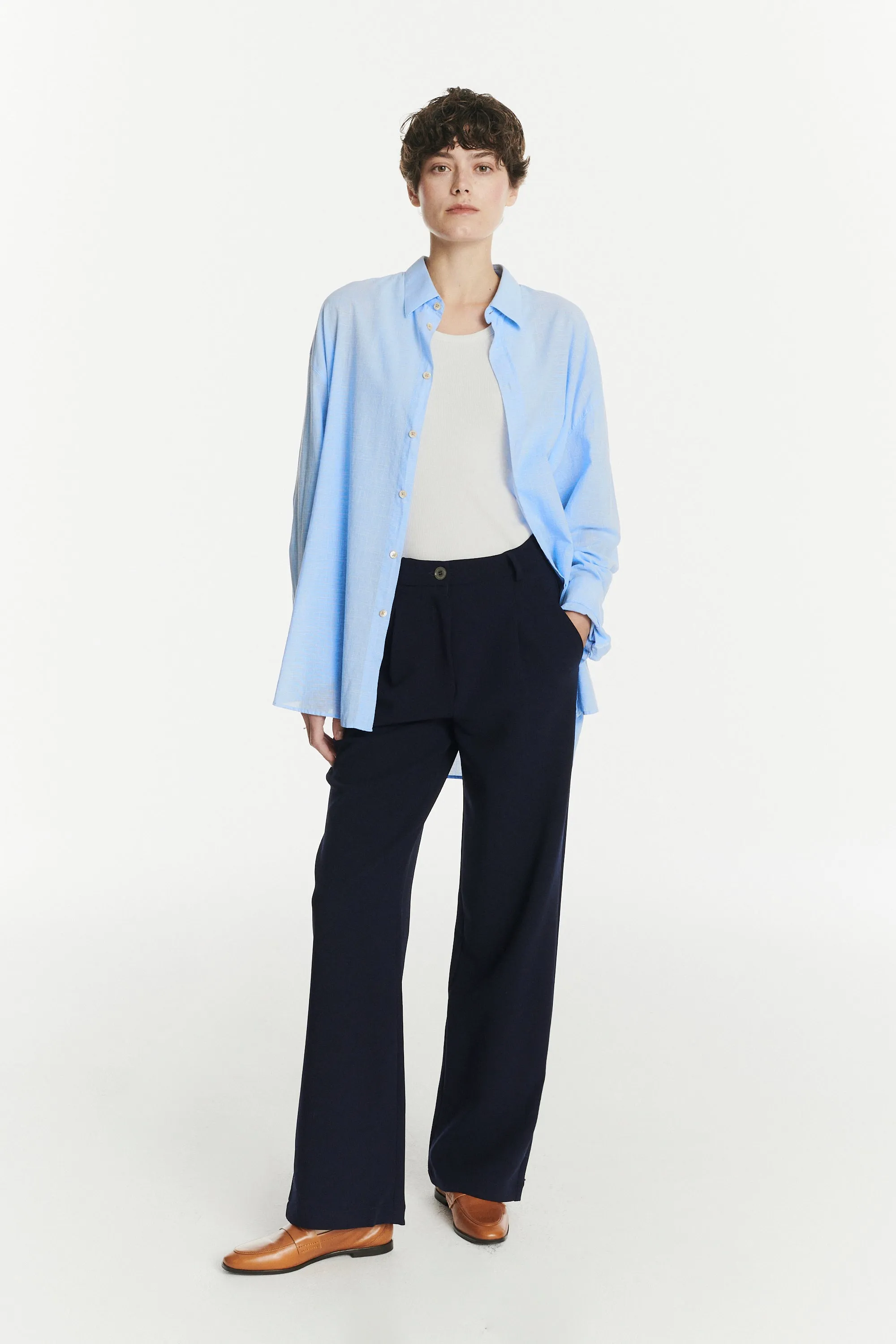 Slick Trousers in the Finest Navy Blue Easy Stretch Italian Virgin Wool sold by Delikatessen product image thumbnail 2