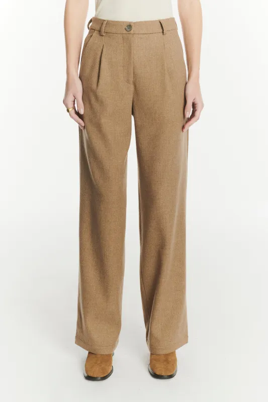 Slick Trousers in the Finest Light Beige Italian Virgin Wool and Cashmere sold by Delikatessen